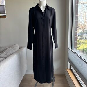 Madewell Long Button Up Shirt Dress in Black